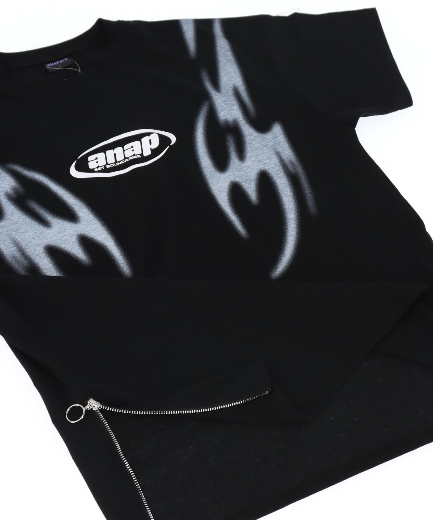 ANAPR+S サイドジップ デザイン Tシャツ【キッズお揃い】【ユニセックス】 913-7682