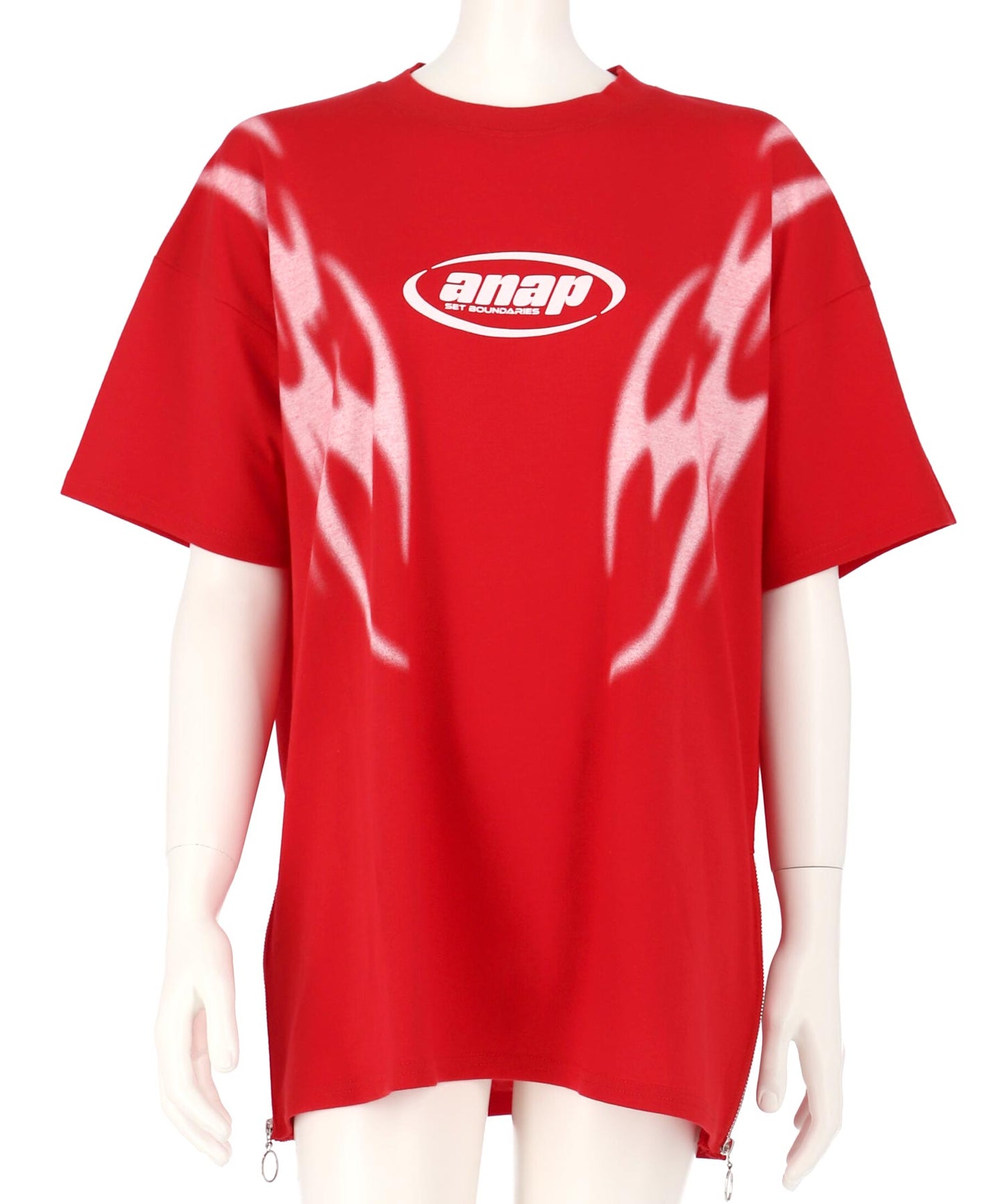 ANAPR+S サイドジップ デザイン Tシャツ【キッズお揃い】【ユニセックス】 913-7682