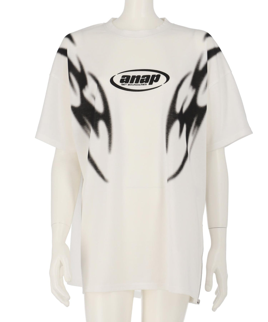 ANAPR+S サイドジップ デザイン Tシャツ【キッズお揃い】【ユニセックス】 913-7682