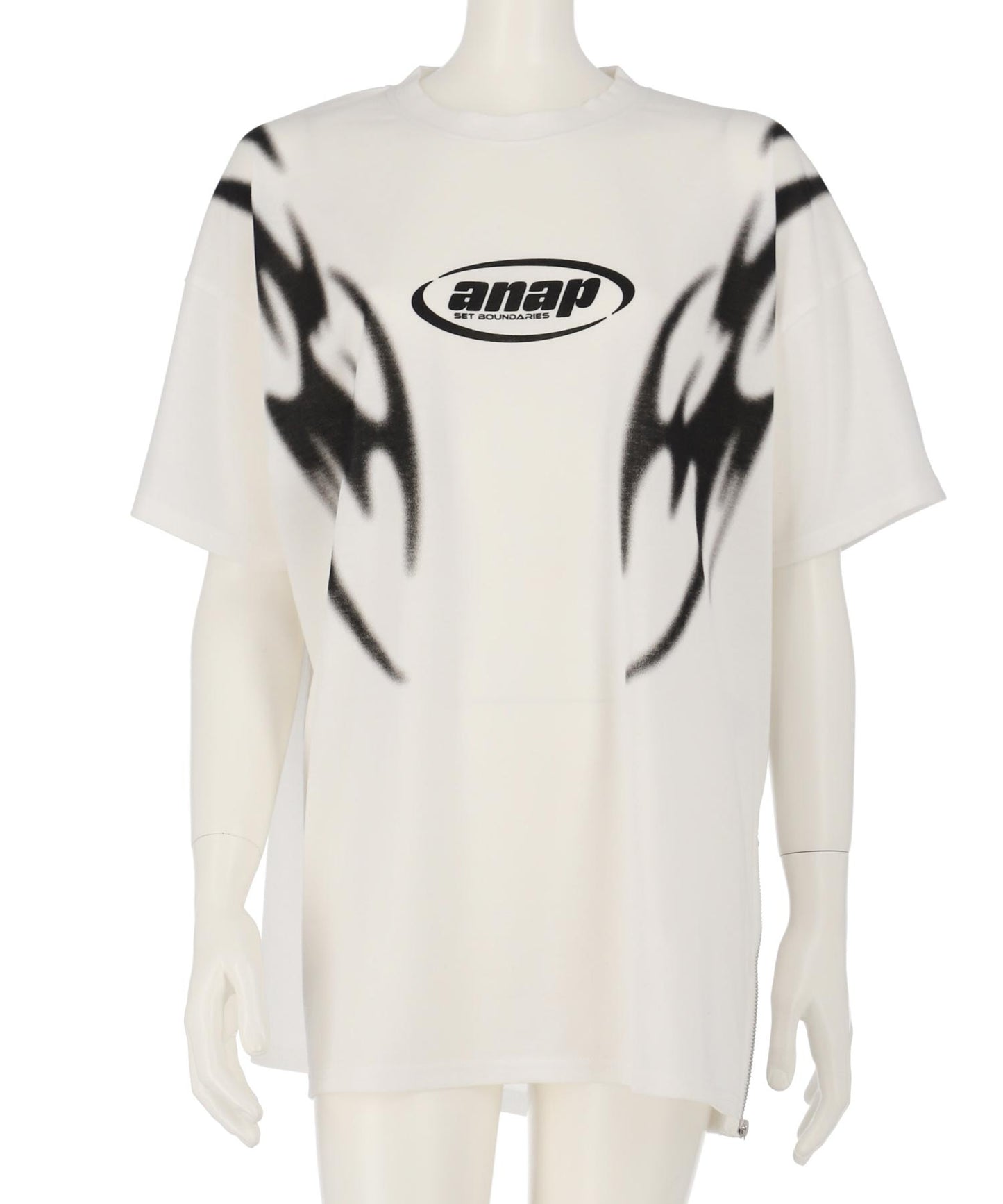 ANAPR+S サイドジップ デザイン Tシャツ【キッズお揃い】【ユニセックス】 913-7682