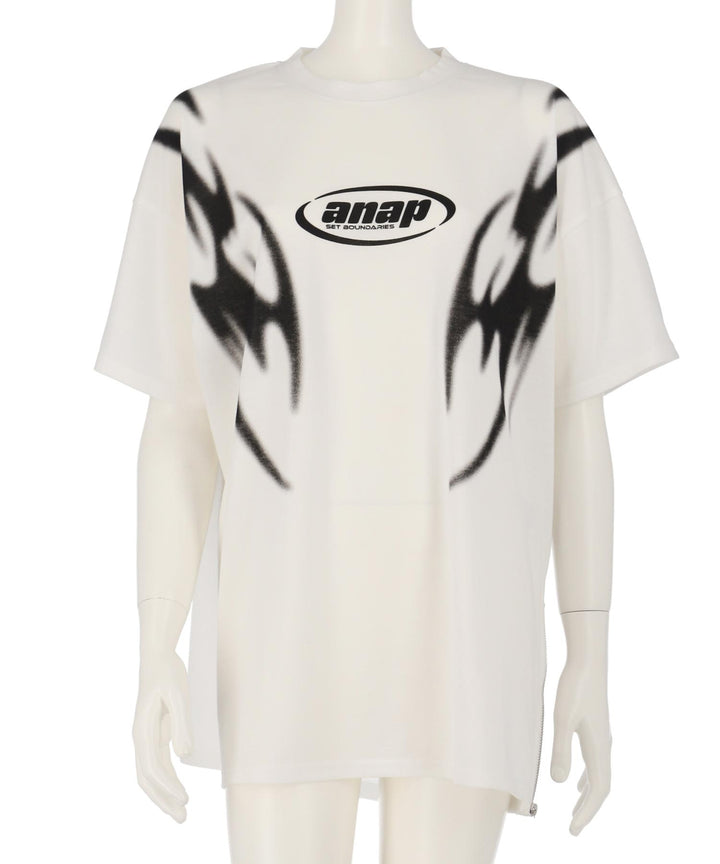 ANAPR+S サイドジップ デザイン Tシャツ【キッズお揃い】【ユニセックス】 913-7682