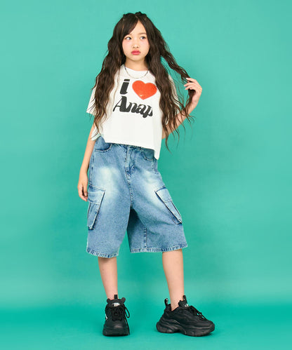 ILOVE ANAP  クロップド Tシャツ【キッズお揃い】 913-7700