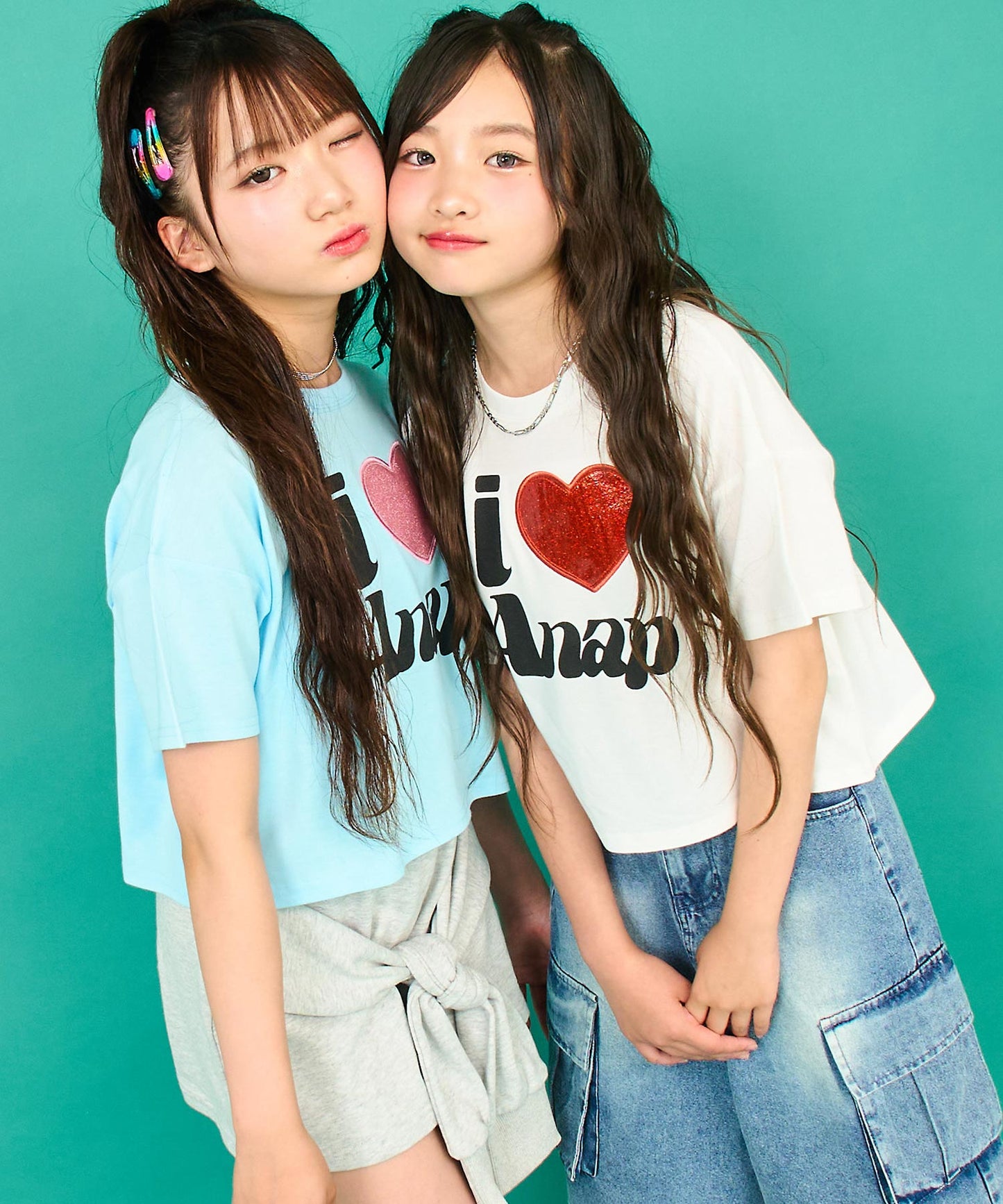 ILOVE ANAP  クロップド Tシャツ【キッズお揃い】 913-7700