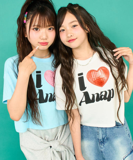 ILOVE ANAP  クロップド Tシャツ【キッズお揃い】 913-7700