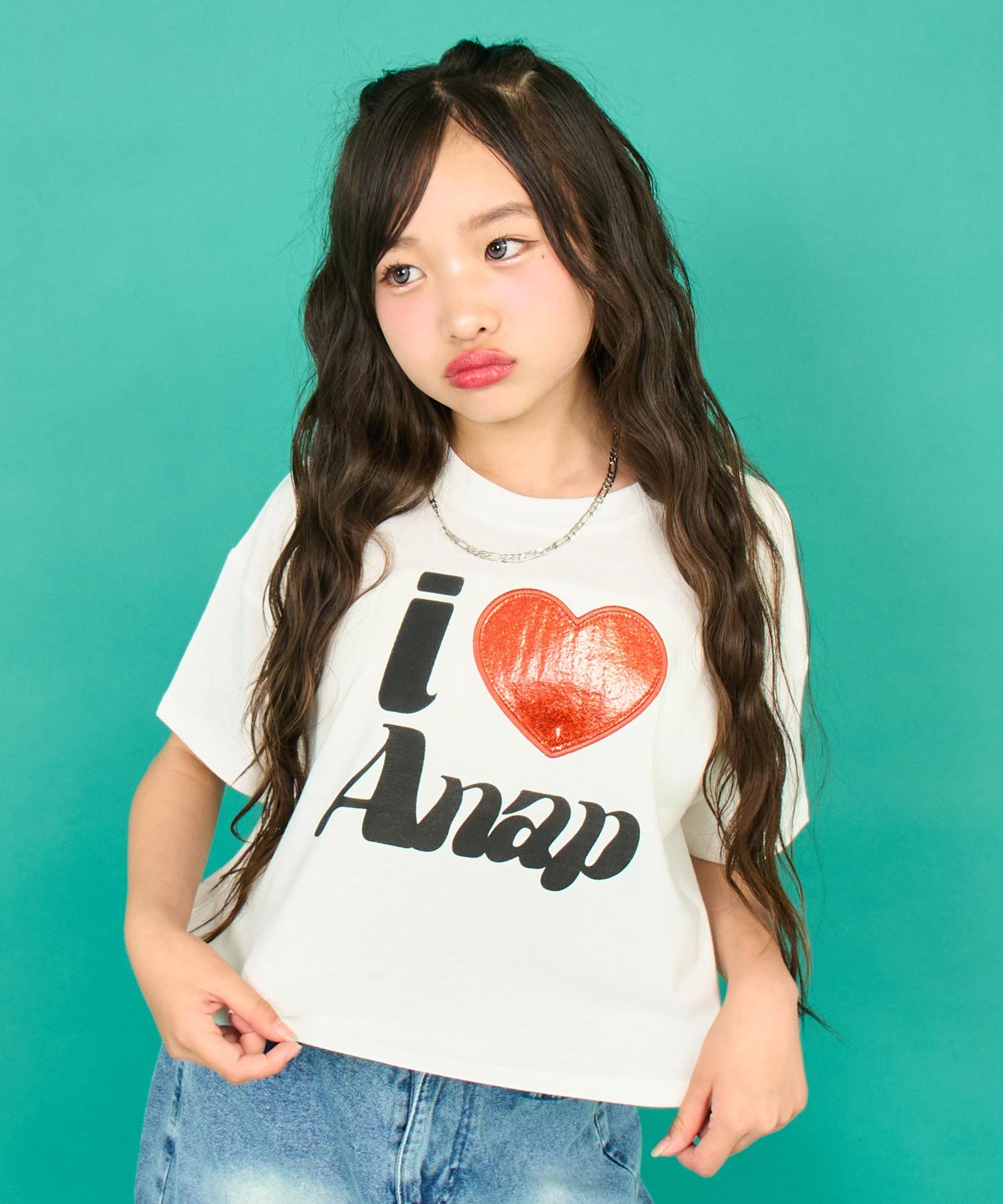 ILOVE ANAP  クロップド Tシャツ【キッズお揃い】 913-7700
