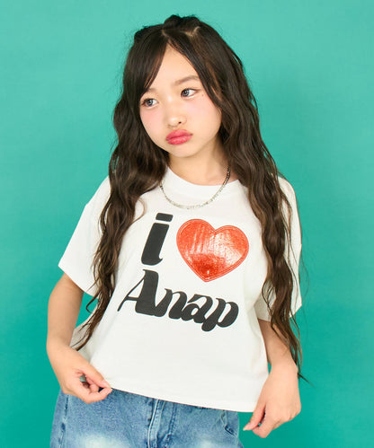 ILOVE ANAP  クロップド Tシャツ【キッズお揃い】 913-7700