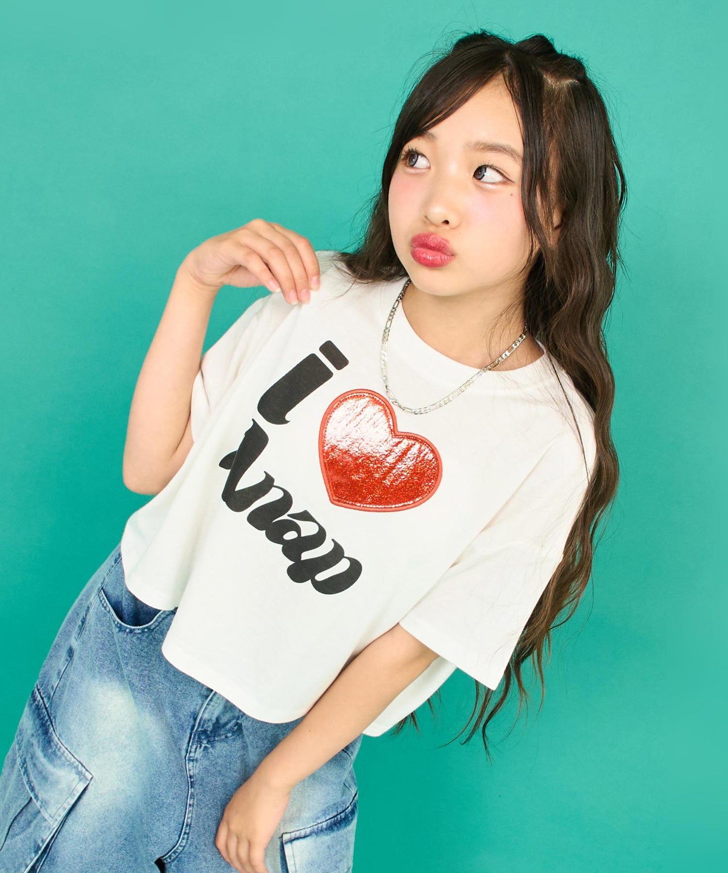 ILOVE ANAP  クロップド Tシャツ【キッズお揃い】 913-7700