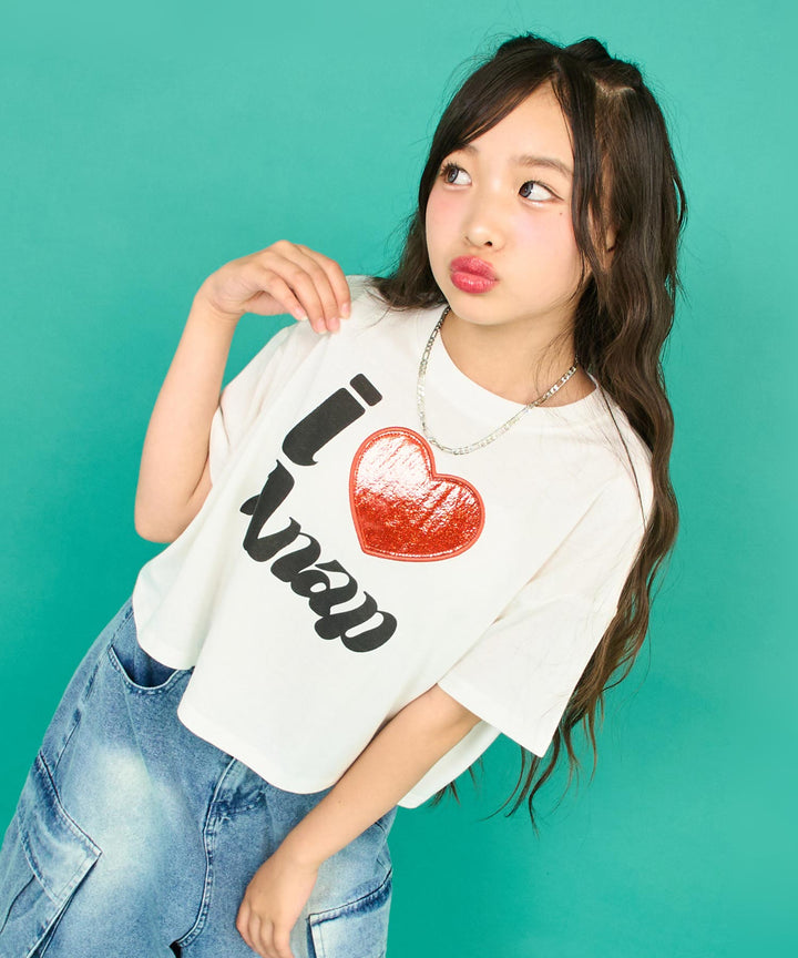 ILOVE ANAP  クロップド Tシャツ【キッズお揃い】 913-7700