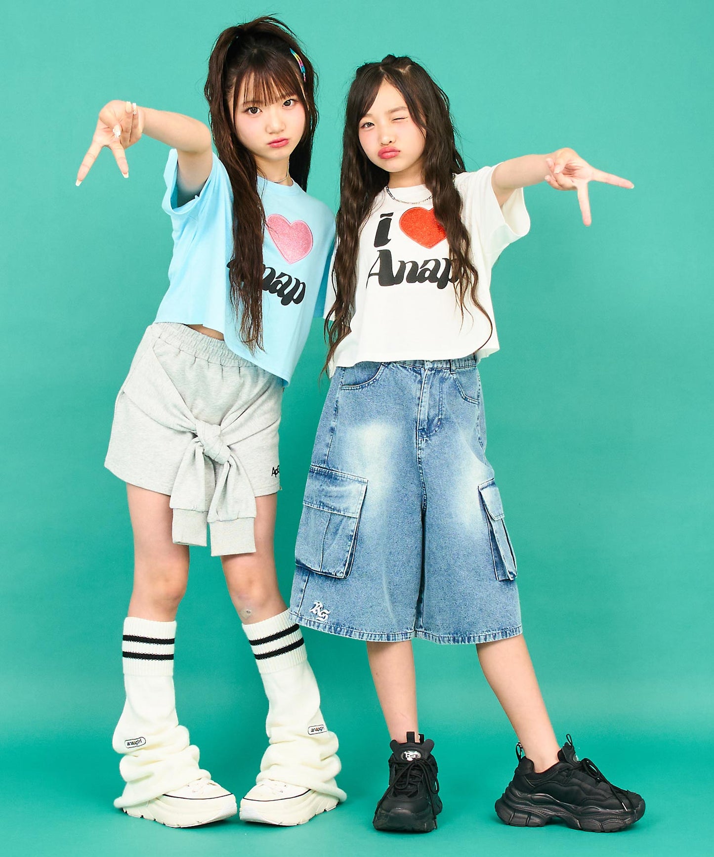 ILOVE ANAP  クロップド Tシャツ【キッズお揃い】 913-7700