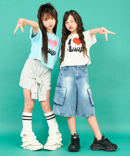ILOVE ANAP  クロップド Tシャツ【キッズお揃い】 913-7700
