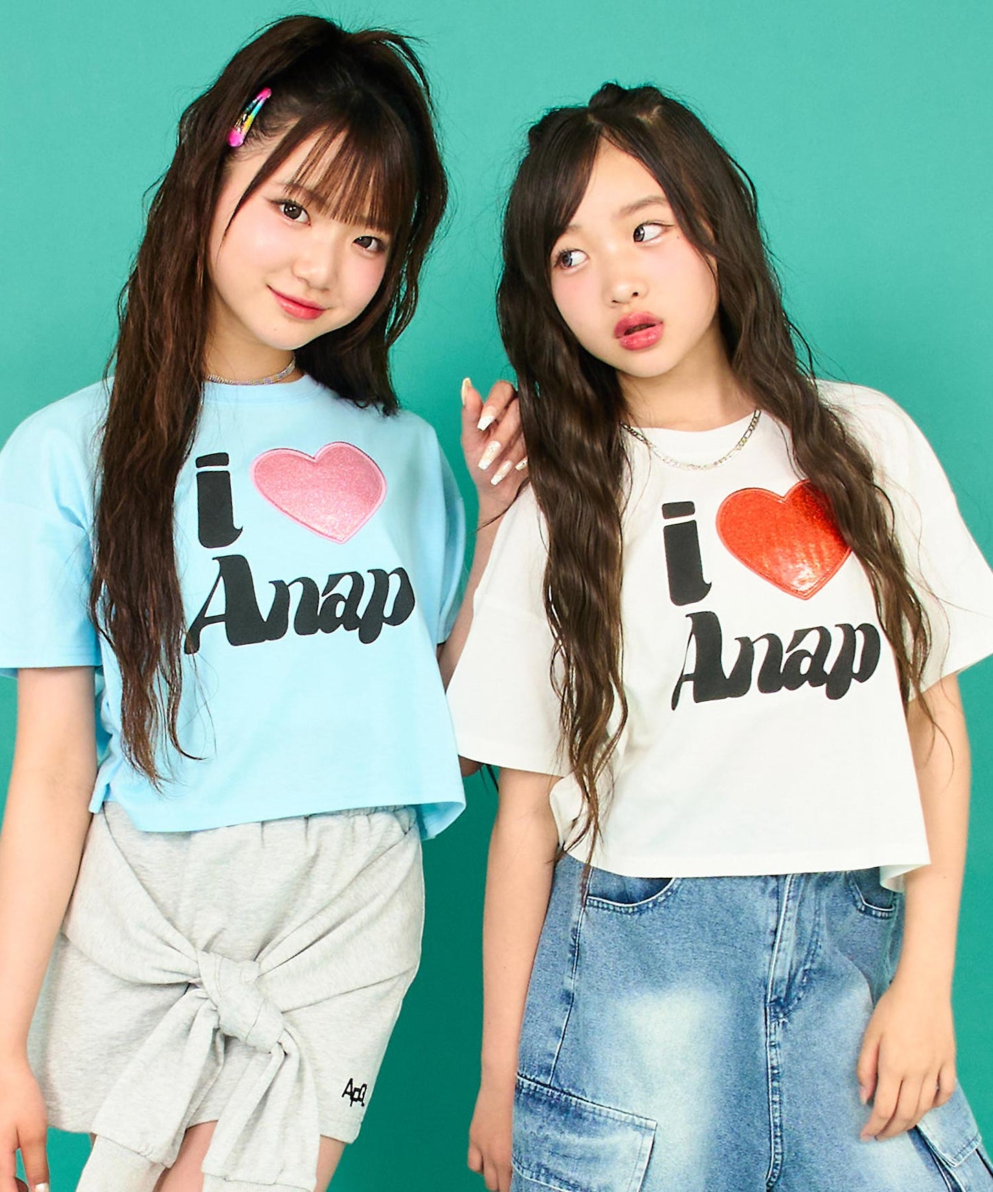 ILOVE ANAP  クロップド Tシャツ【キッズお揃い】 913-7700