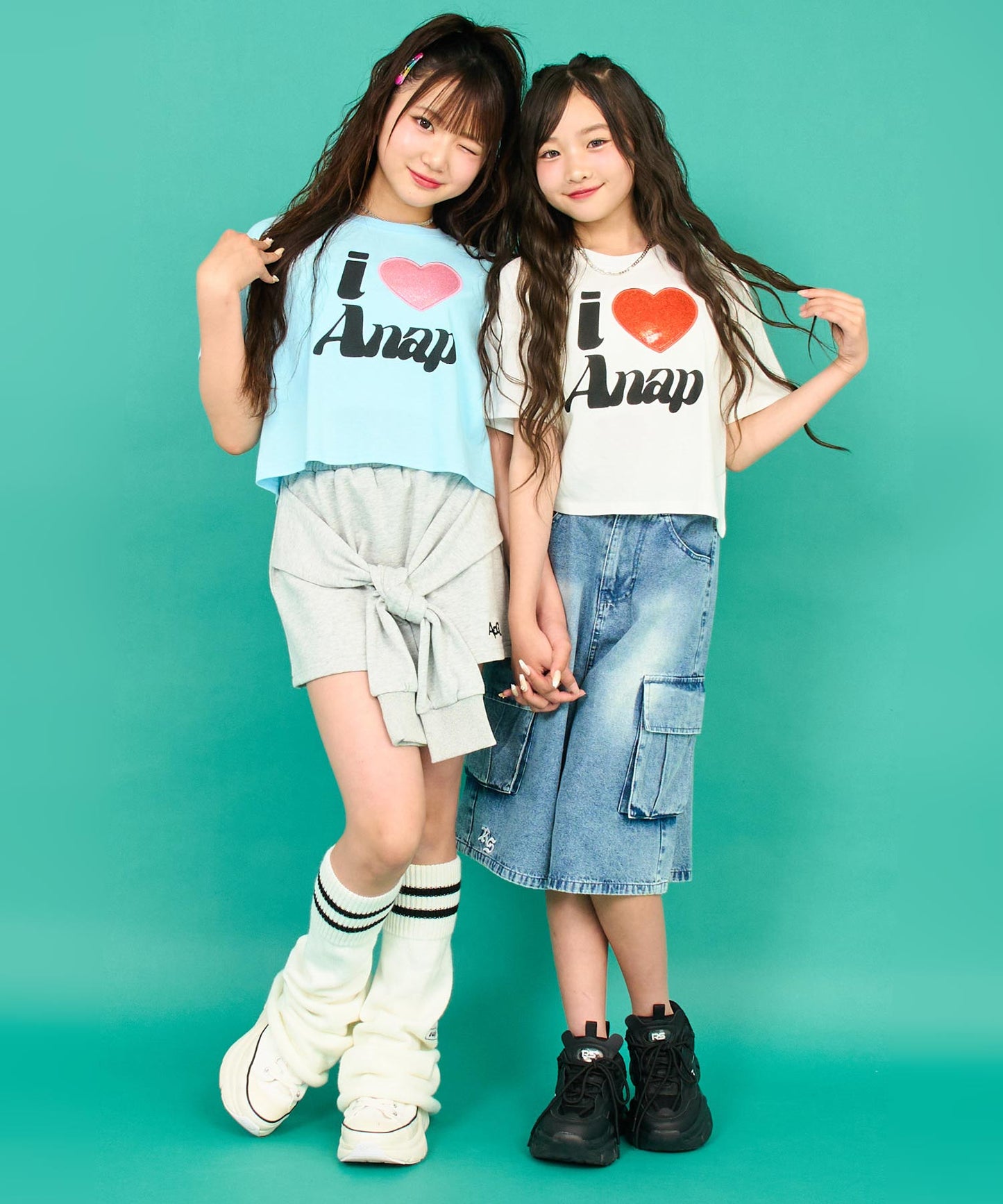 ILOVE ANAP  クロップド Tシャツ【キッズお揃い】 913-7700
