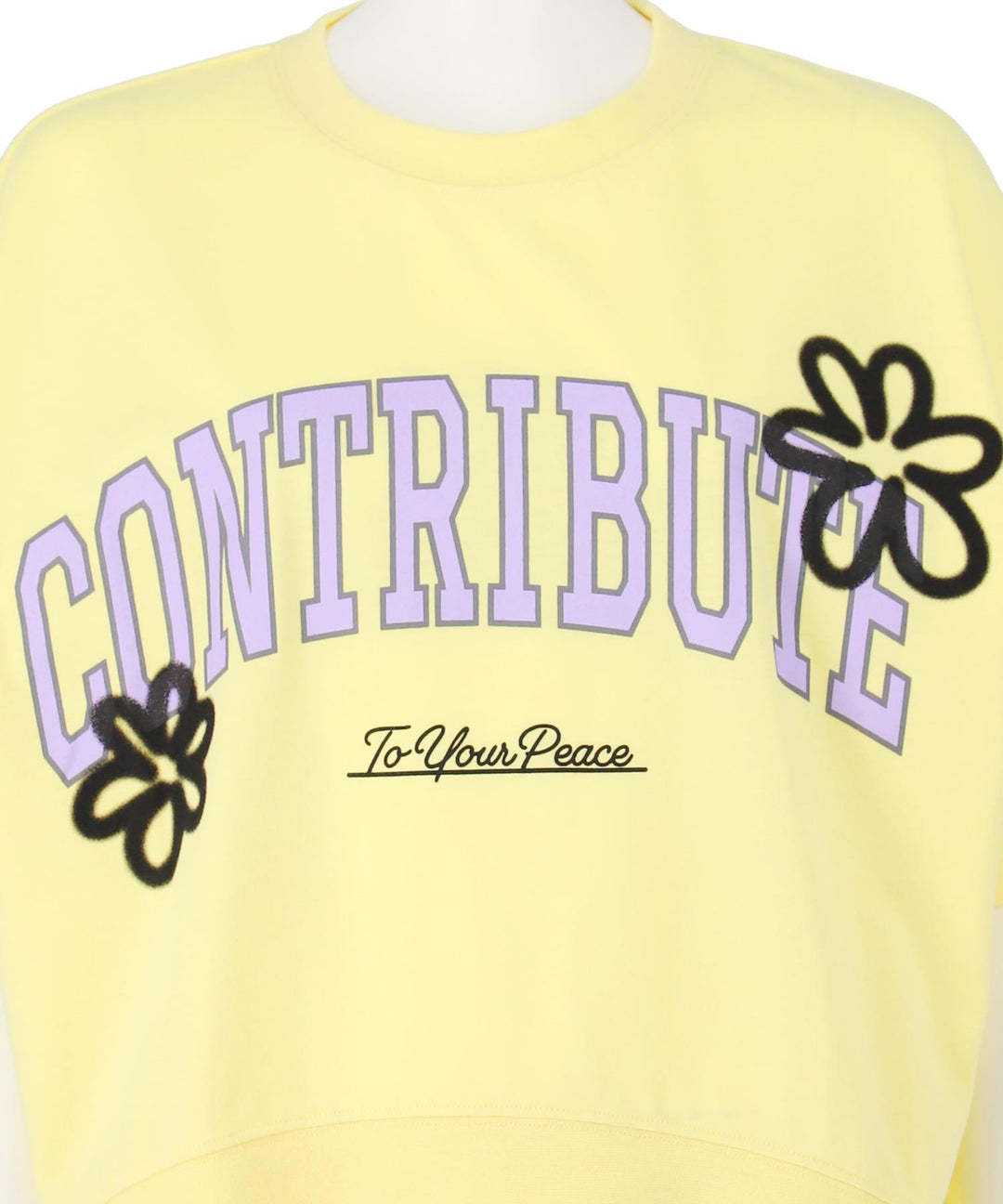 カレッジ フラワー スプレー クロップド Tシャツ 【キッズお揃い】 913-7713