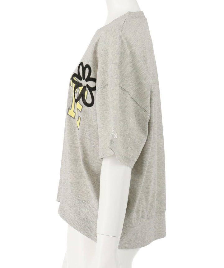 カレッジ フラワー スプレー クロップド Tシャツ 【キッズお揃い】 913-7713