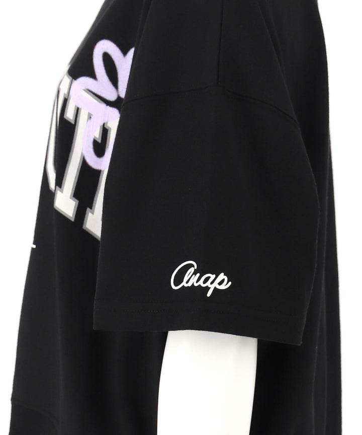 カレッジ フラワー スプレー クロップド Tシャツ 【キッズお揃い】 913-7713