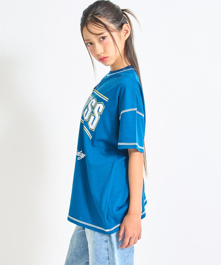 ANAPR+S ステッチ付き カスレ プリント Tシャツ【ユニセックス】 913-7714