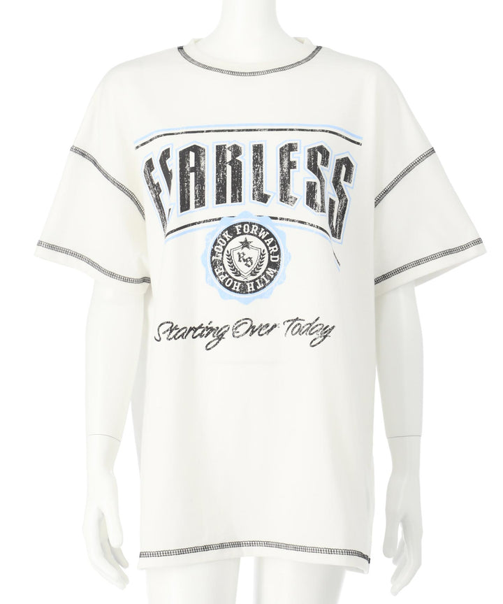 ANAPR+S ステッチ付き カスレ プリント Tシャツ【ユニセックス】 913-7714