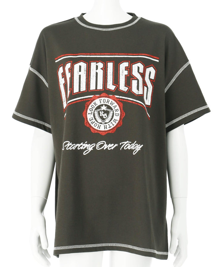 ANAPR+S ステッチ付き カスレ プリント Tシャツ【ユニセックス】 913-7714