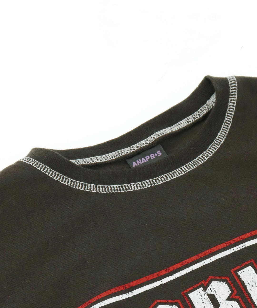 ANAPR+S ステッチ付き カスレ プリント Tシャツ【ユニセックス】 913-7714