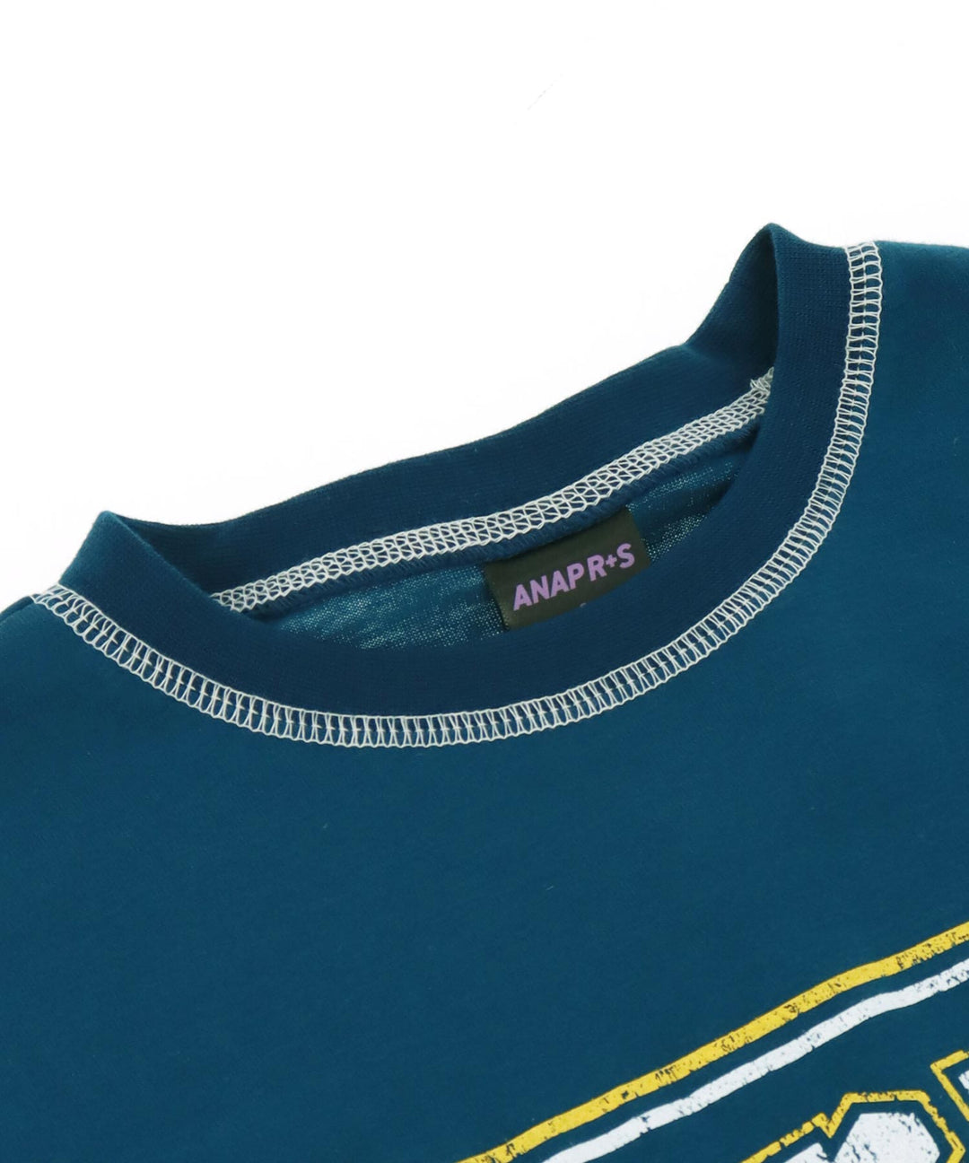 ANAPR+S ステッチ付き カスレ プリント Tシャツ【ユニセックス】 913-7714