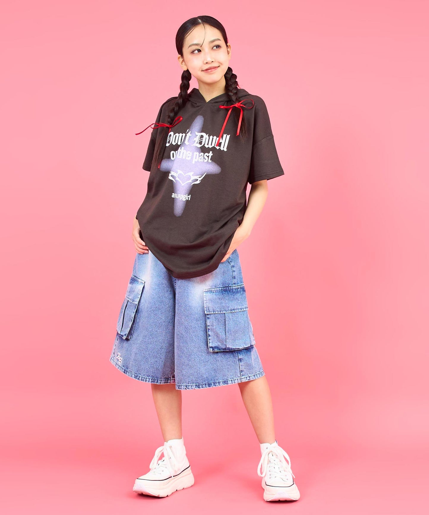 ネコミミリング付 スーパービッグ ミニ裏毛 トップス 913-7717