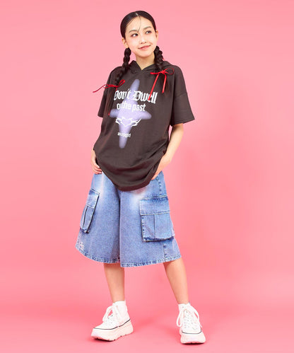 ネコミミリング付 スーパービッグ ミニ裏毛 トップス 913-7717