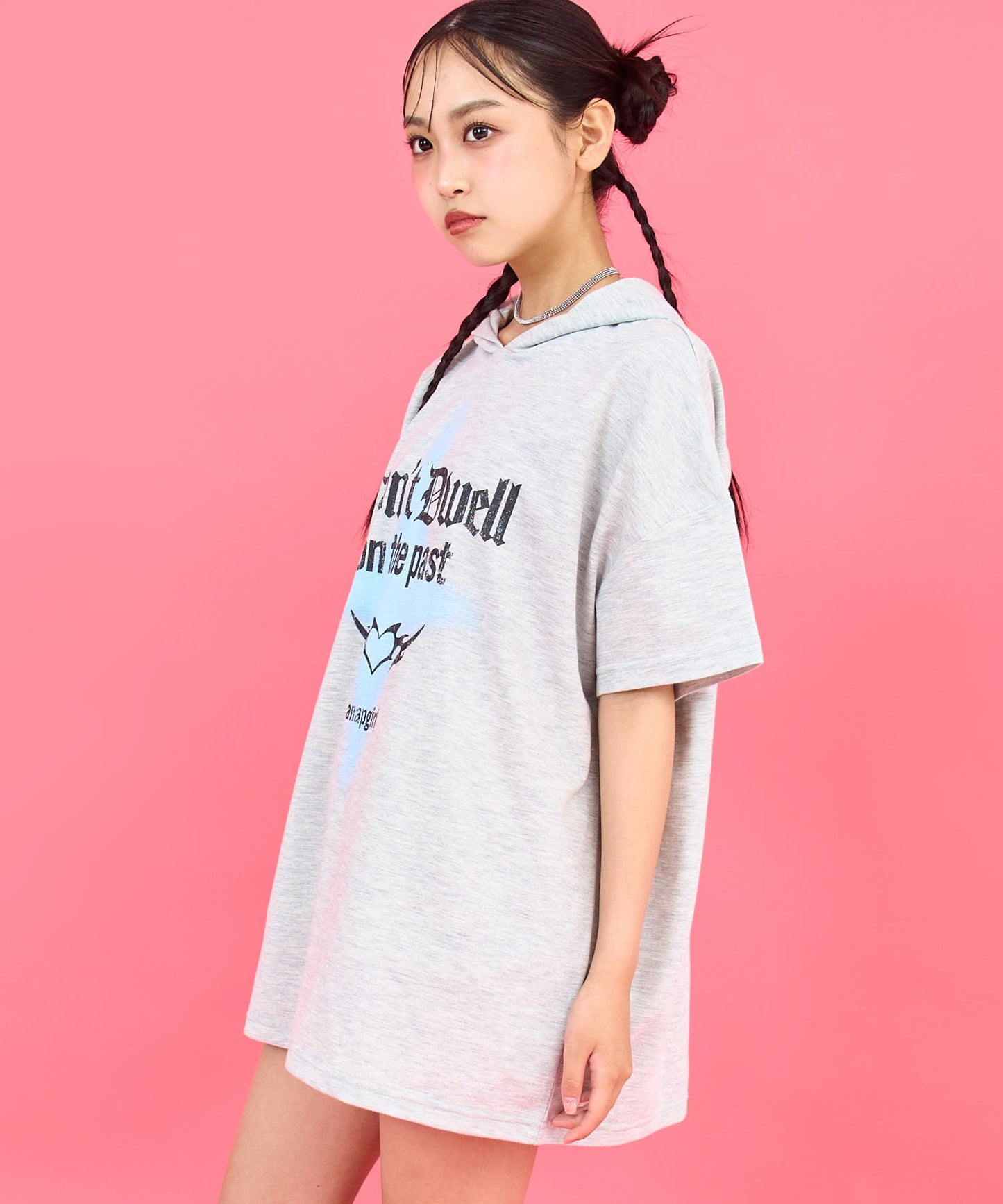 ネコミミリング付 スーパービッグ ミニ裏毛 トップス 913-7717