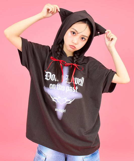 ネコミミリング付 スーパービッグ ミニ裏毛 トップス 913-7717