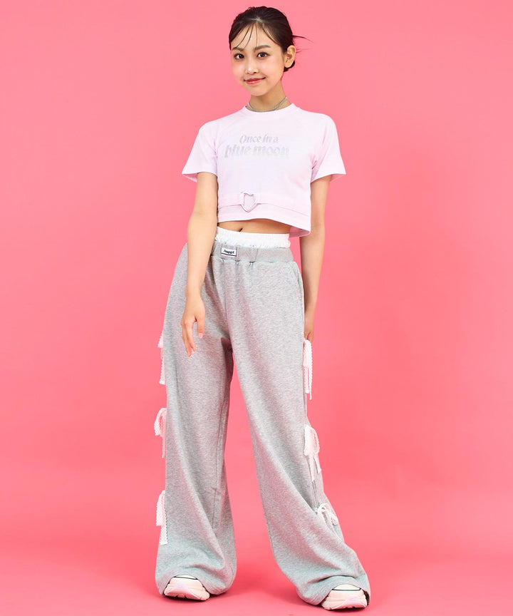 ANAPR+S ハート バックル付 ラインストーン ミニ トップス Tシャツ 913-7723
