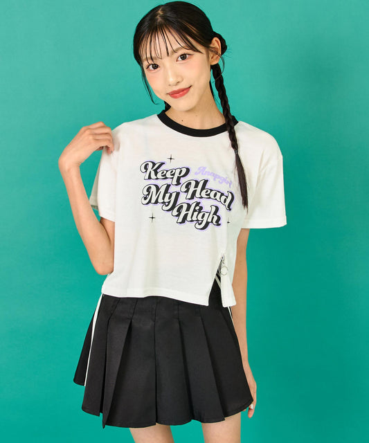 前ジップ デザイン Tシャツ 913-7747