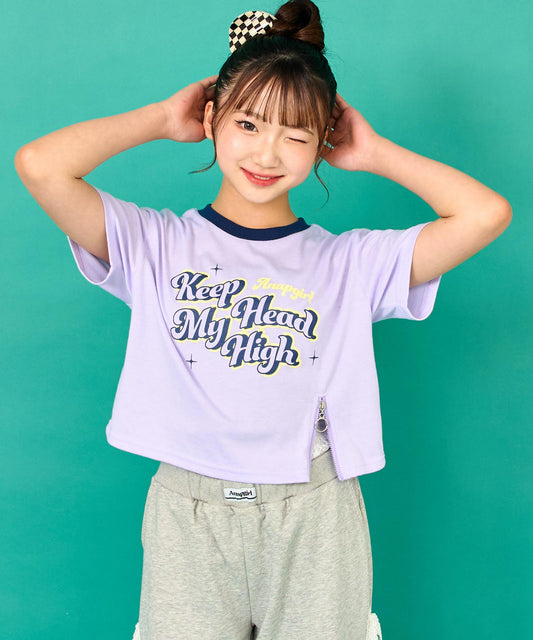 前ジップ デザイン Tシャツ 913-7747
