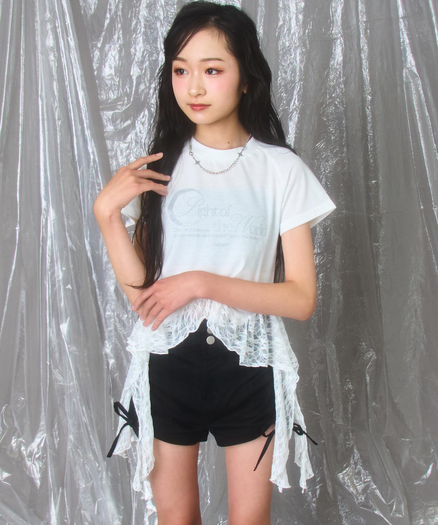 ホワイト/150cm(Sサイズ着用)