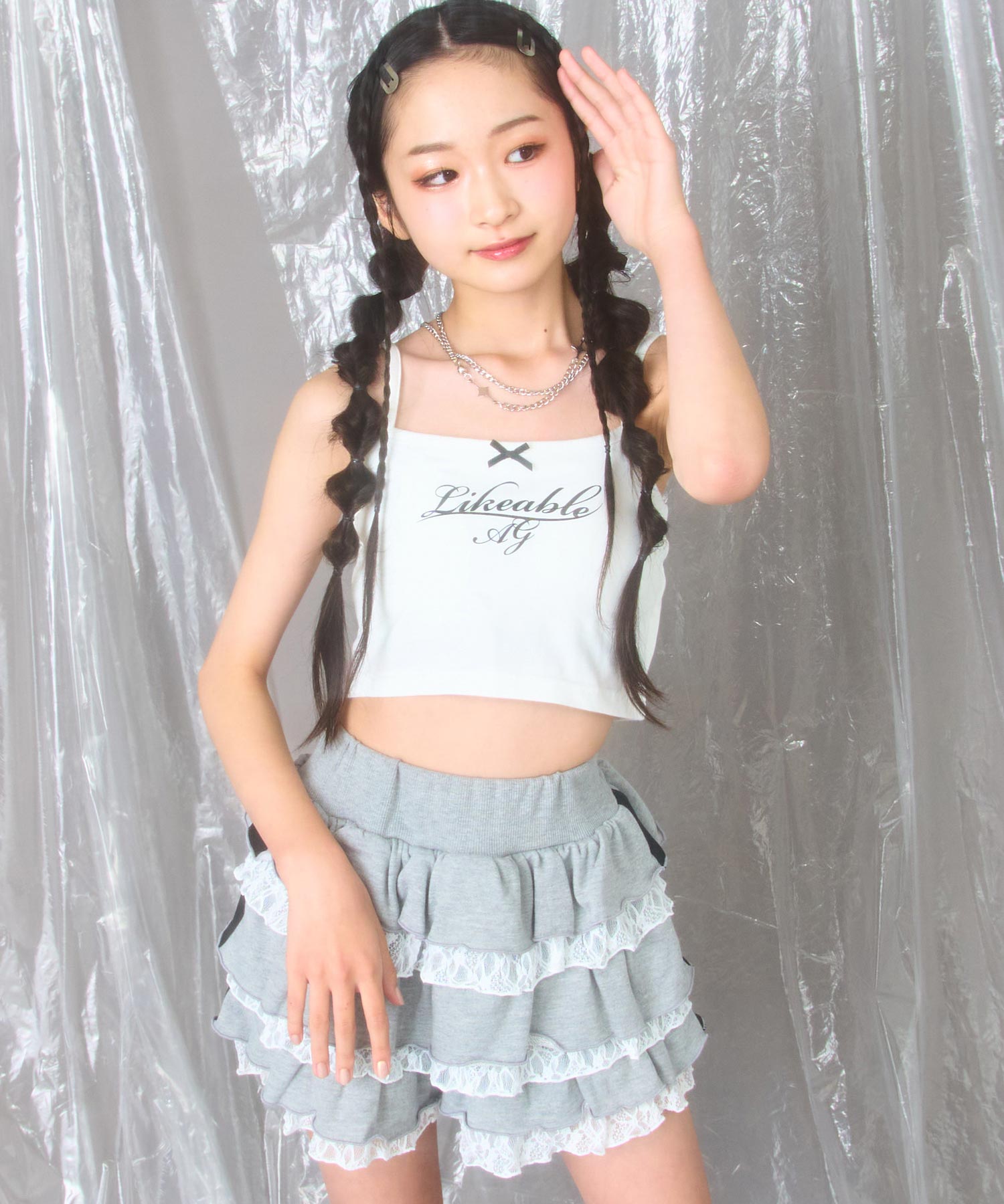 ホワイト/150cm(Sサイズ着用)