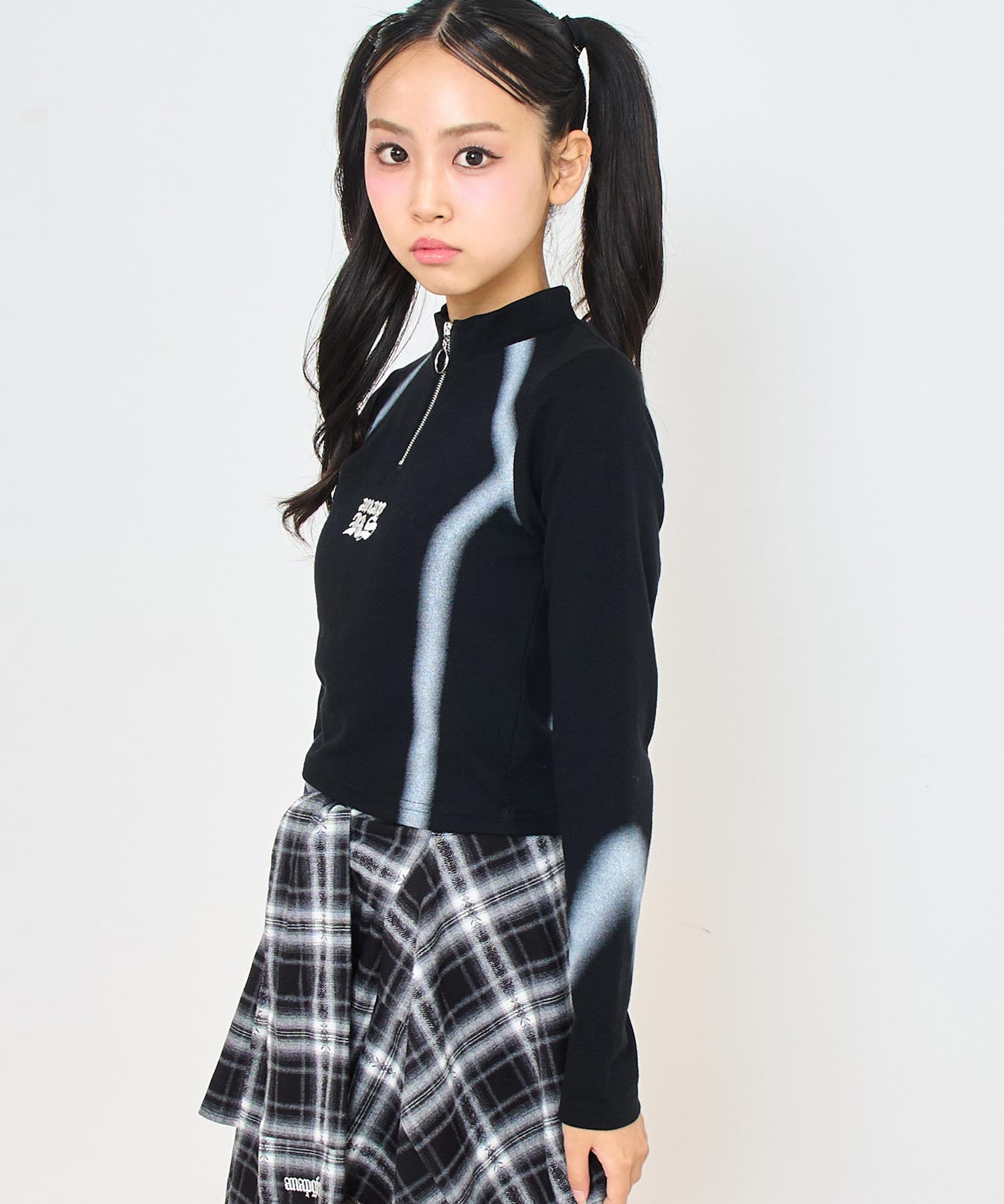 アナナ 21SS ニット×布帛ドッキングフレアプルオーバー トップス F 黒 FREAK'S STORE（フリークスストア）の「限定展開 布帛 ドッキング