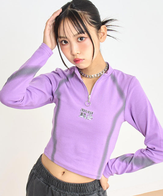 ANAPR＋S ペイント プリント ハーフジップ トップス 913-7819