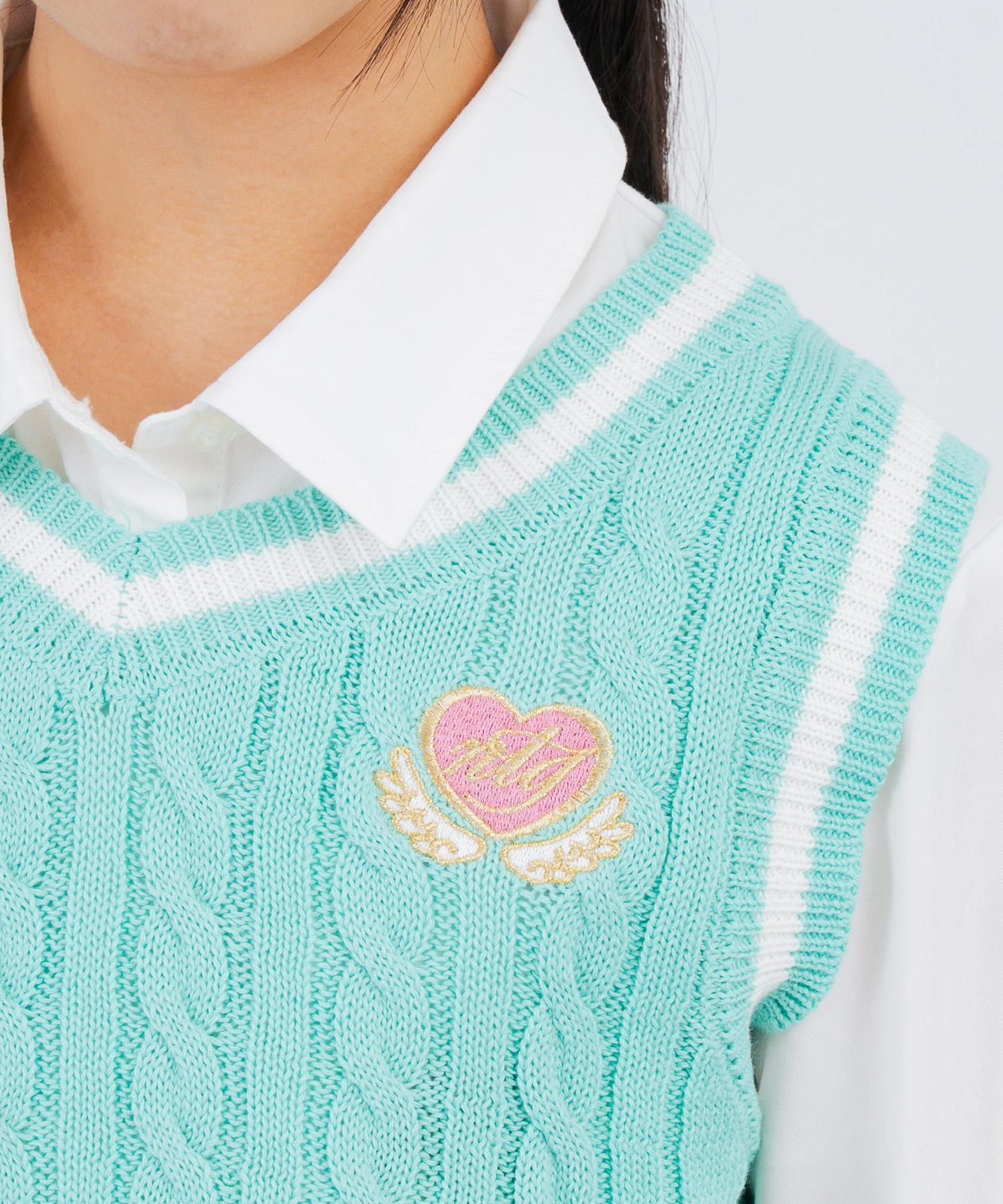 刺繡入 ライン ショート ニット ベスト 913-7849 – ANAP オンライン