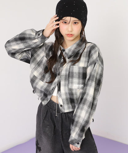 サイドシャーリング チェック シャツ  913-7853