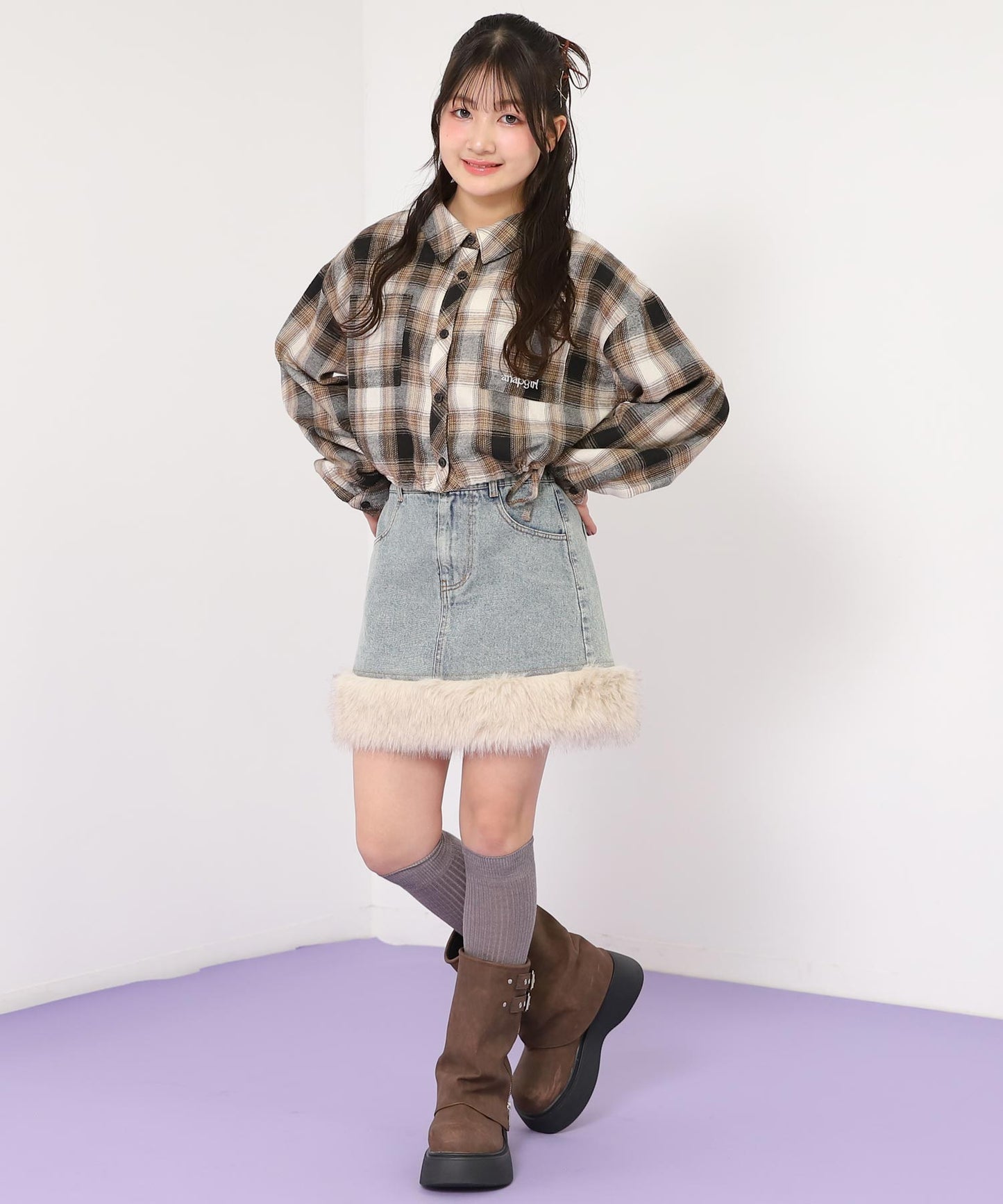 ブラウン/145cm(Sサイズ着用)