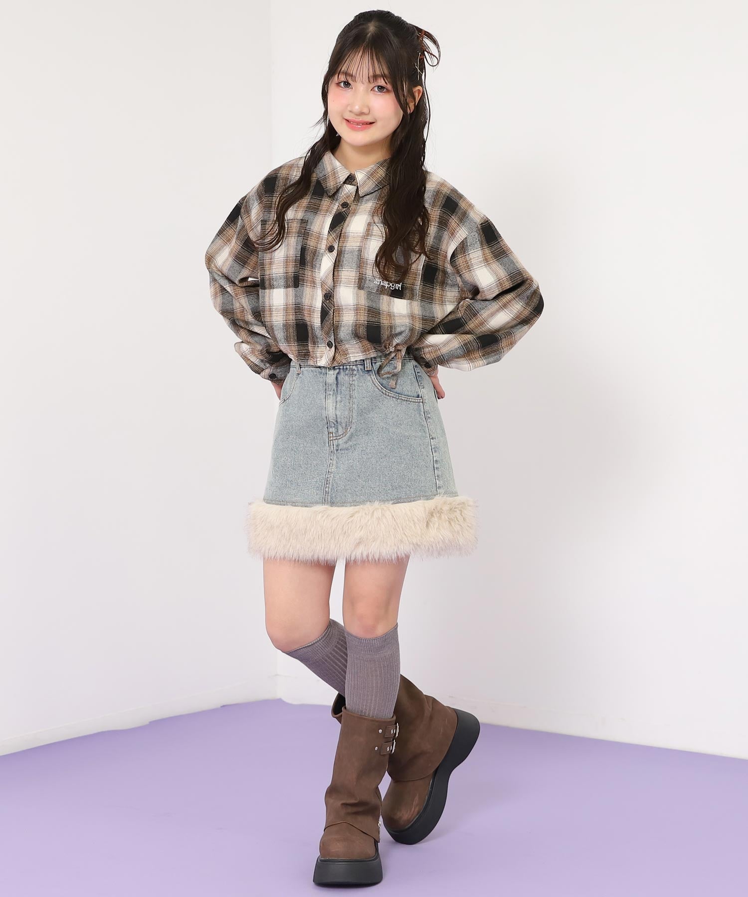 ブラウン/145cm(Sサイズ着用)