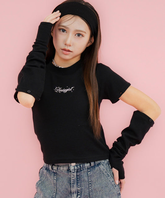 マルチWAY ミニハイネック リブ トップス  913-7856