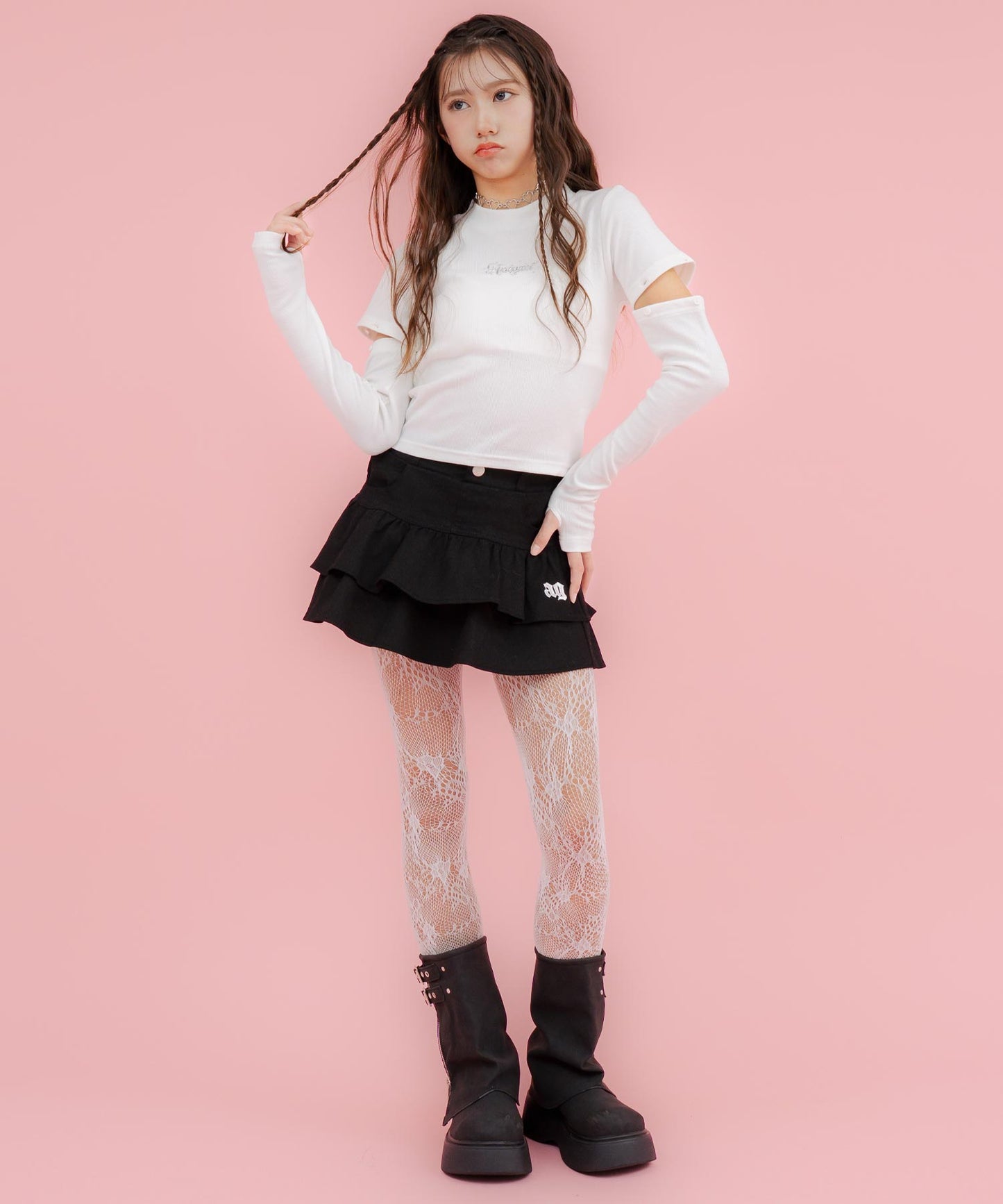 ホワイト/152cm(Sサイズ着用)