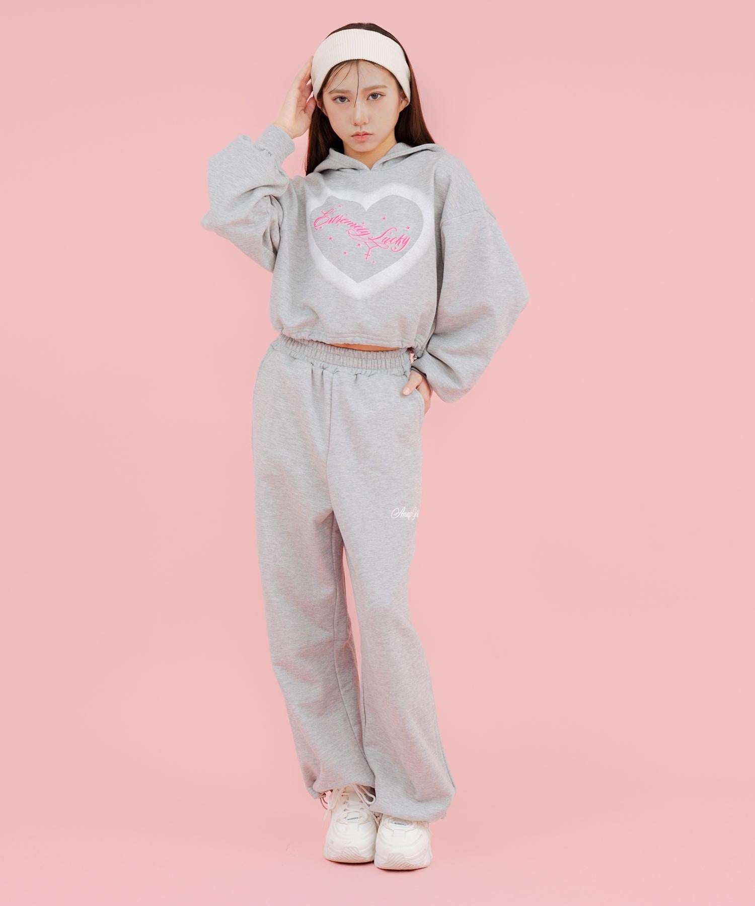 オーバー クロップド ラメ スウェット パーカー 【別売りセットアップ
