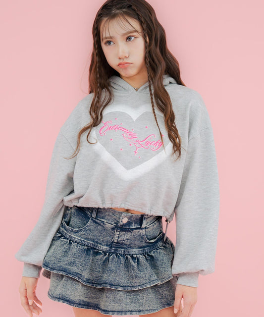 オーバー クロップド ラメ スウェット パーカー 【別売りセットアップ】 913-7857