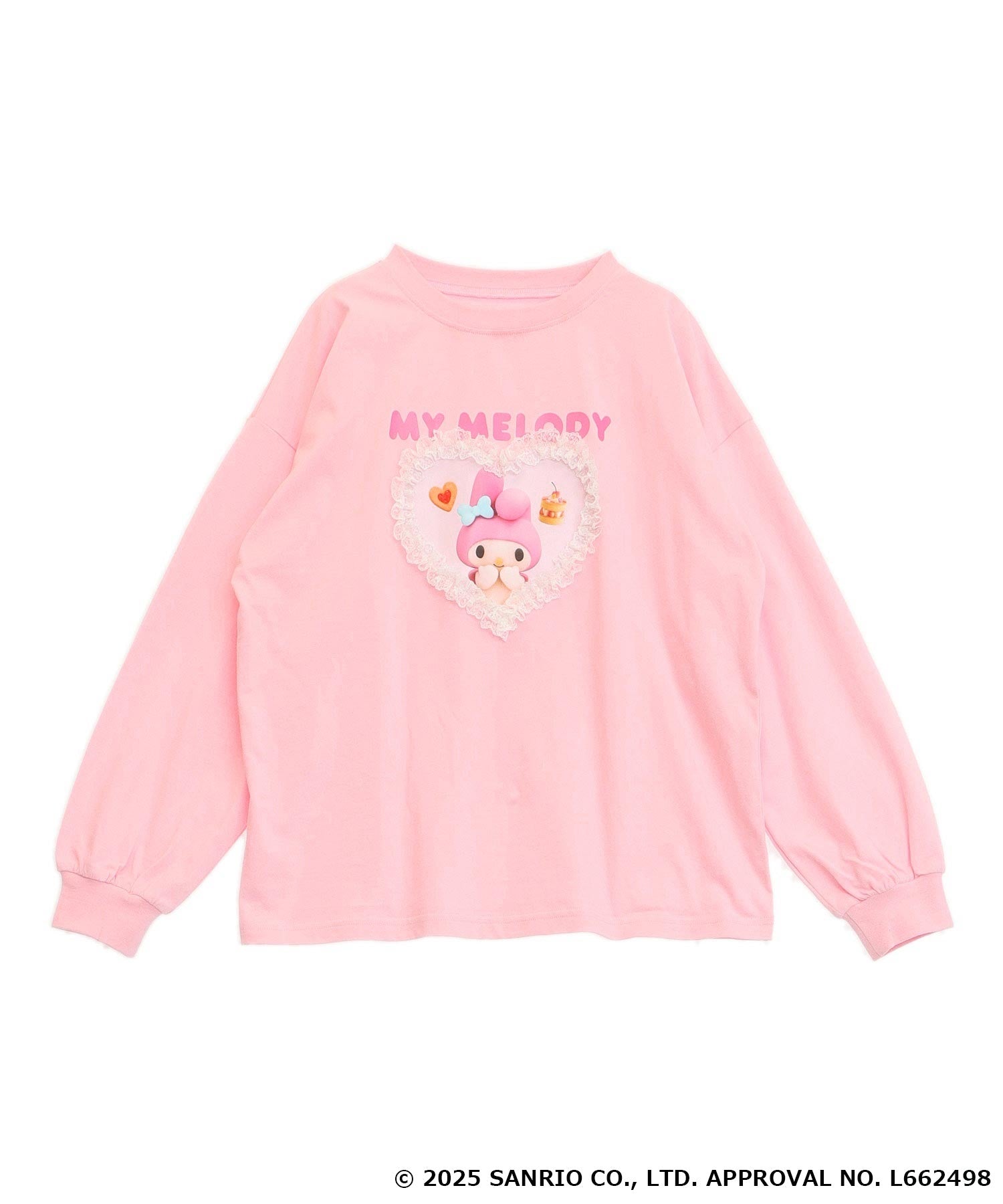 ANAP GiRL ×【 マイメロディ 】ハートフリル オーバー ロンT 913-7870