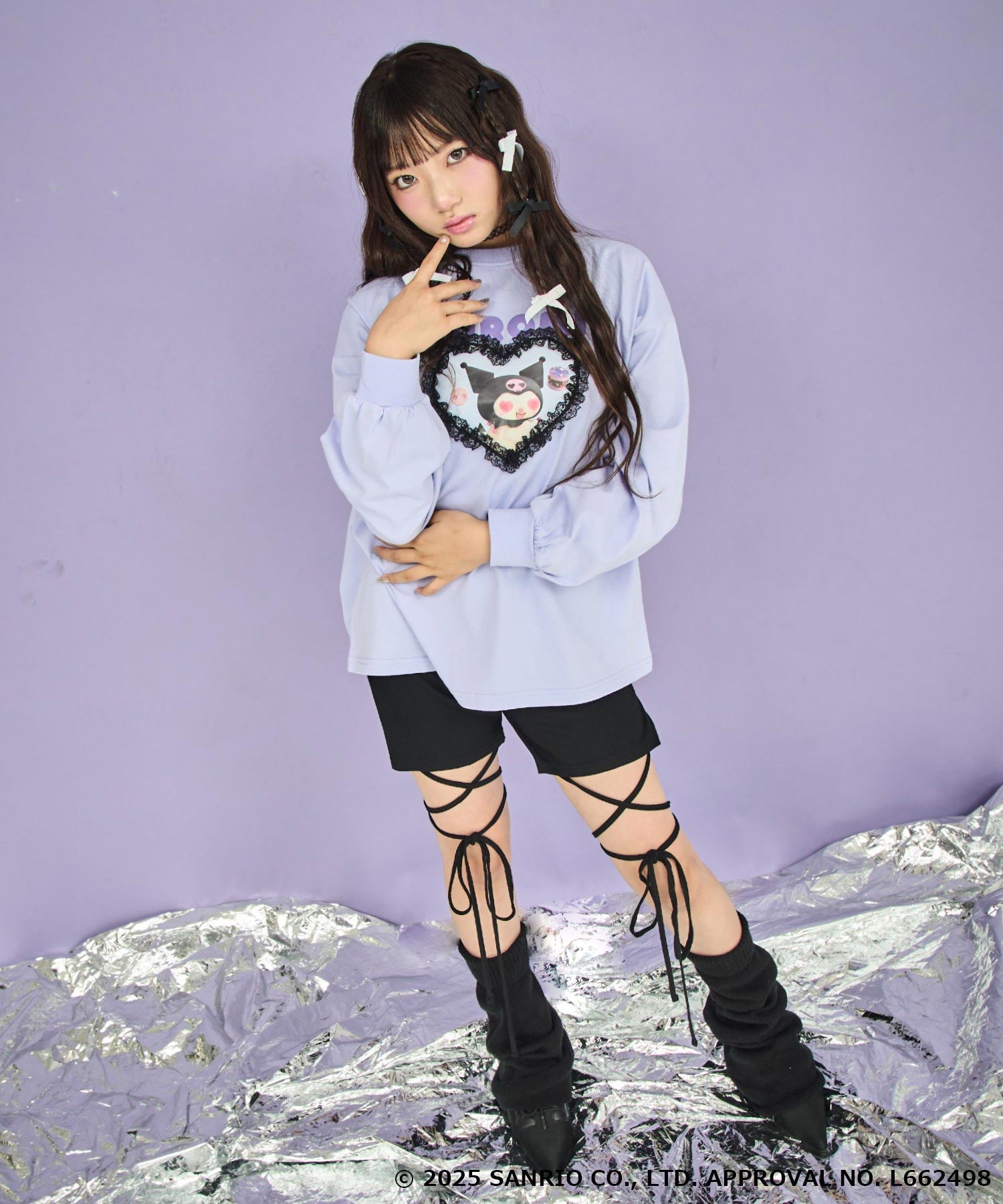 ANAP GiRL ×【 クロミ 】ハートフリル オーバー ロンT 913-7871 – ANAP