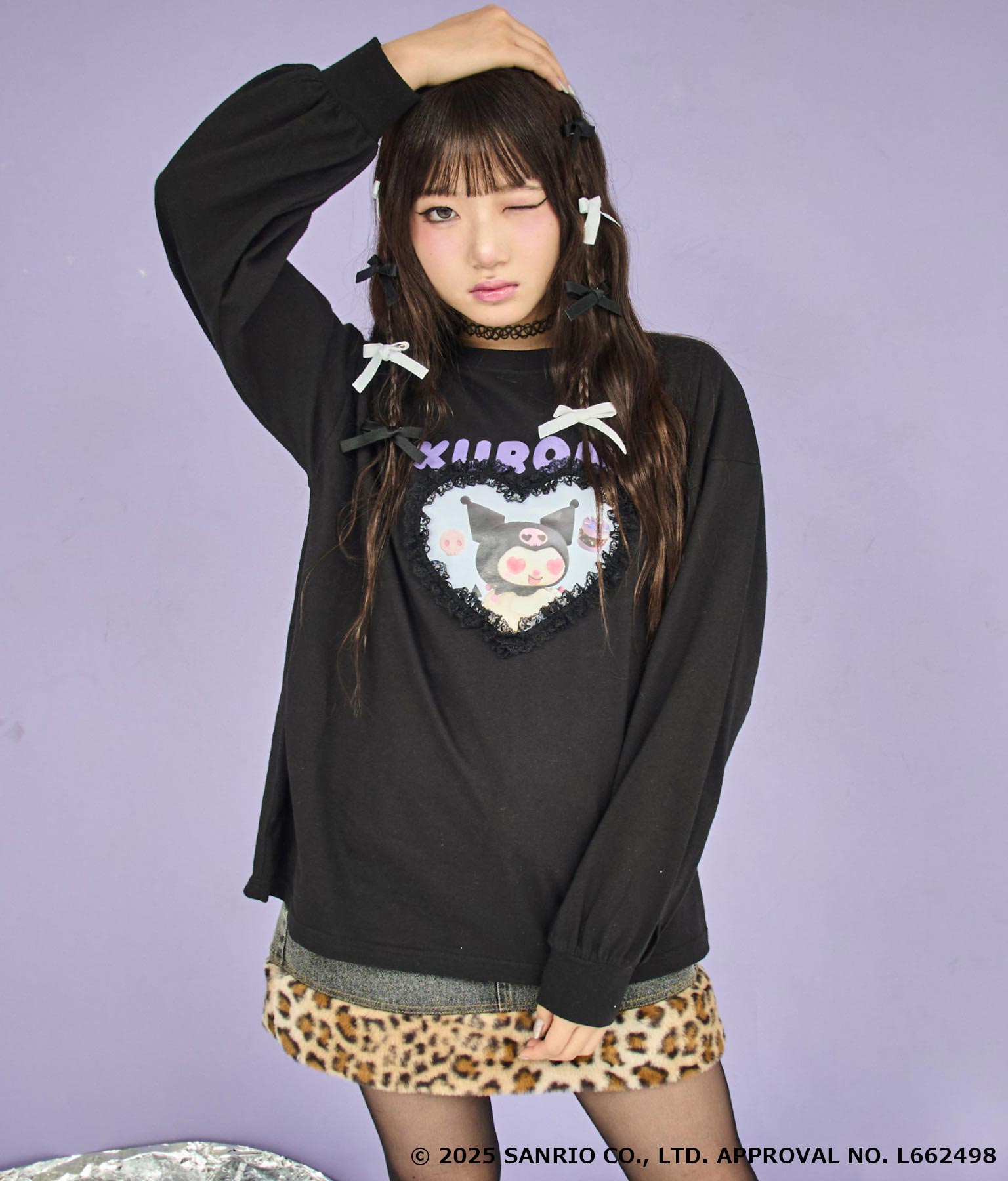 ANAP GiRL ×【 クロミ 】ハートフリル オーバー ロンT 913-7871 – ANAP