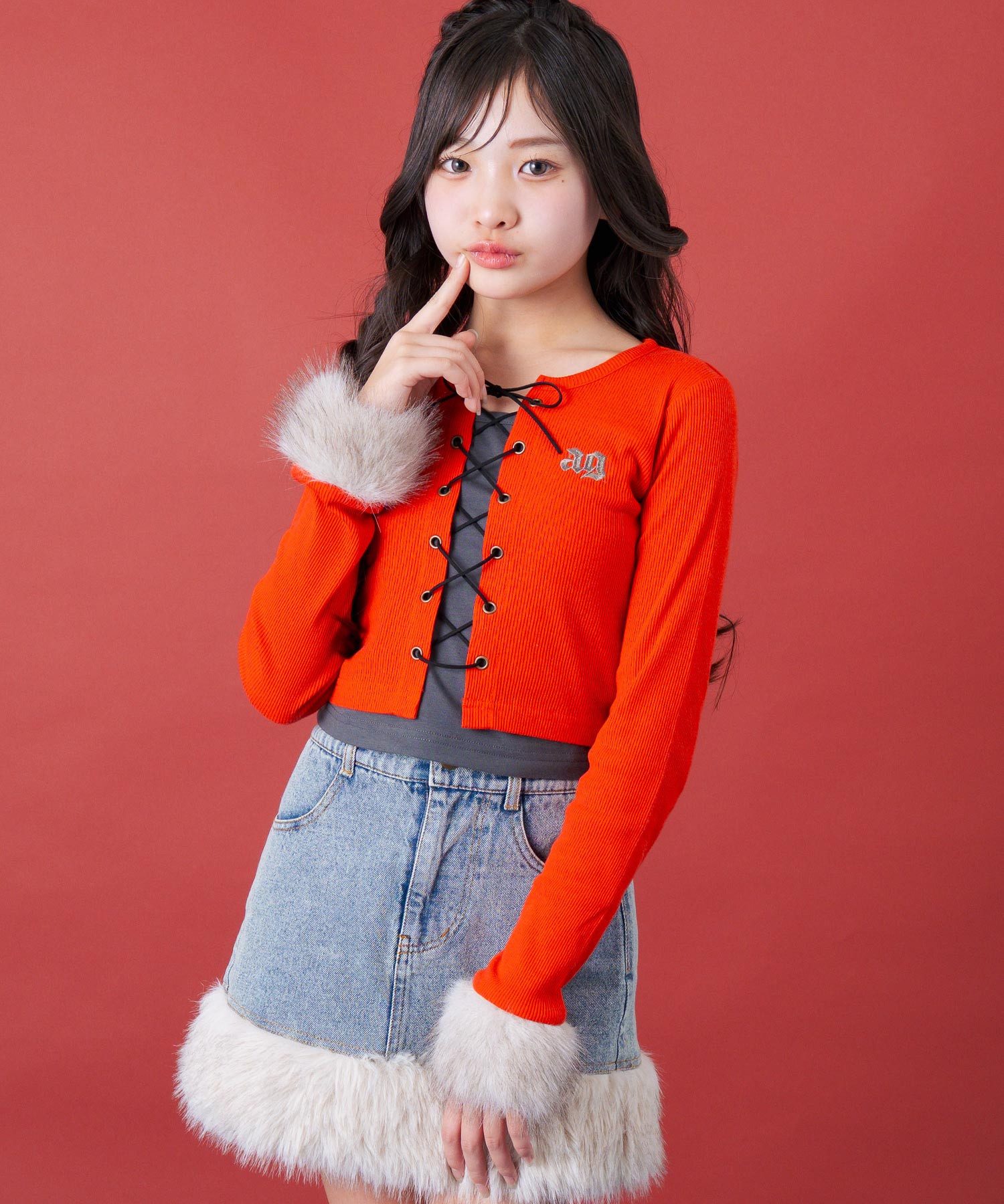 レッド/143cm(XSサイズ着用)