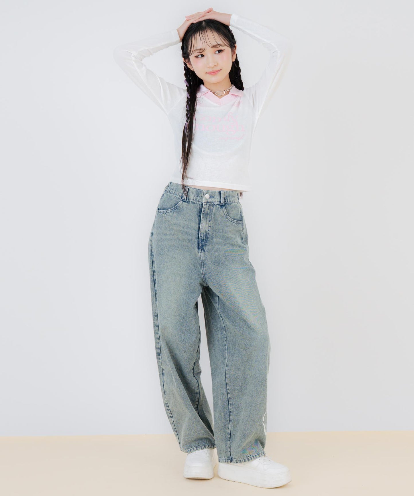 ホワイト/150cm(Sサイズ着用)