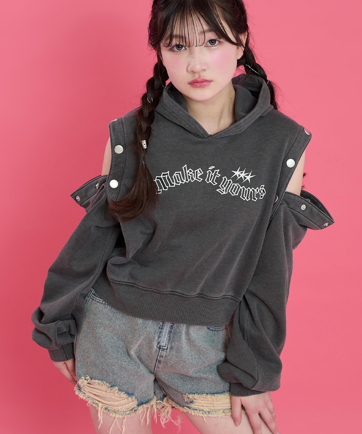 アッシュブラック(Sサイズ着用/身長：約152cm)