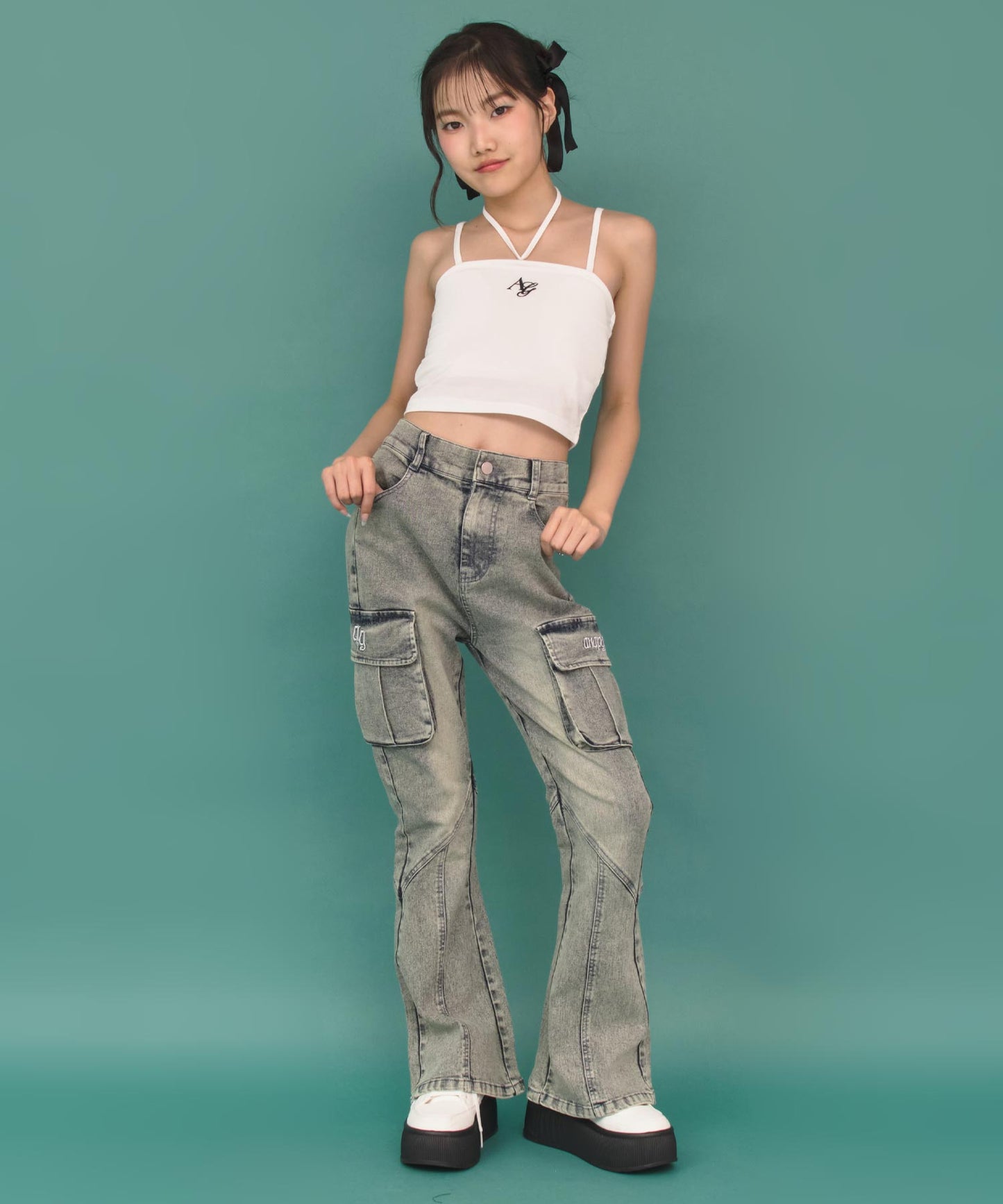 ホワイト/150cm(Sサイズ着用)